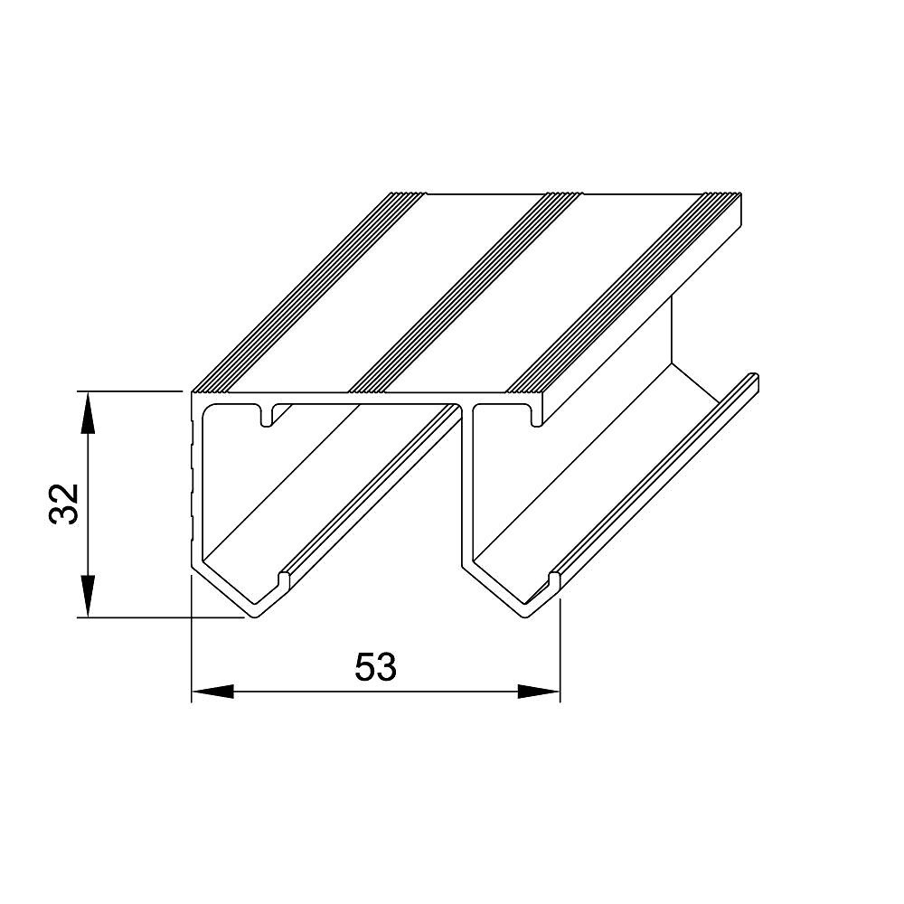 Système coulissant SLID UP 110 pour 2 portes de placard rail 1 5 m