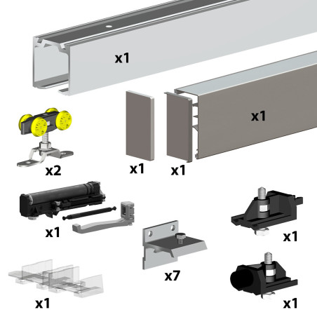 Pack premium SLID UP 160 pour porte coulissante jusqu à 1500 mm rail