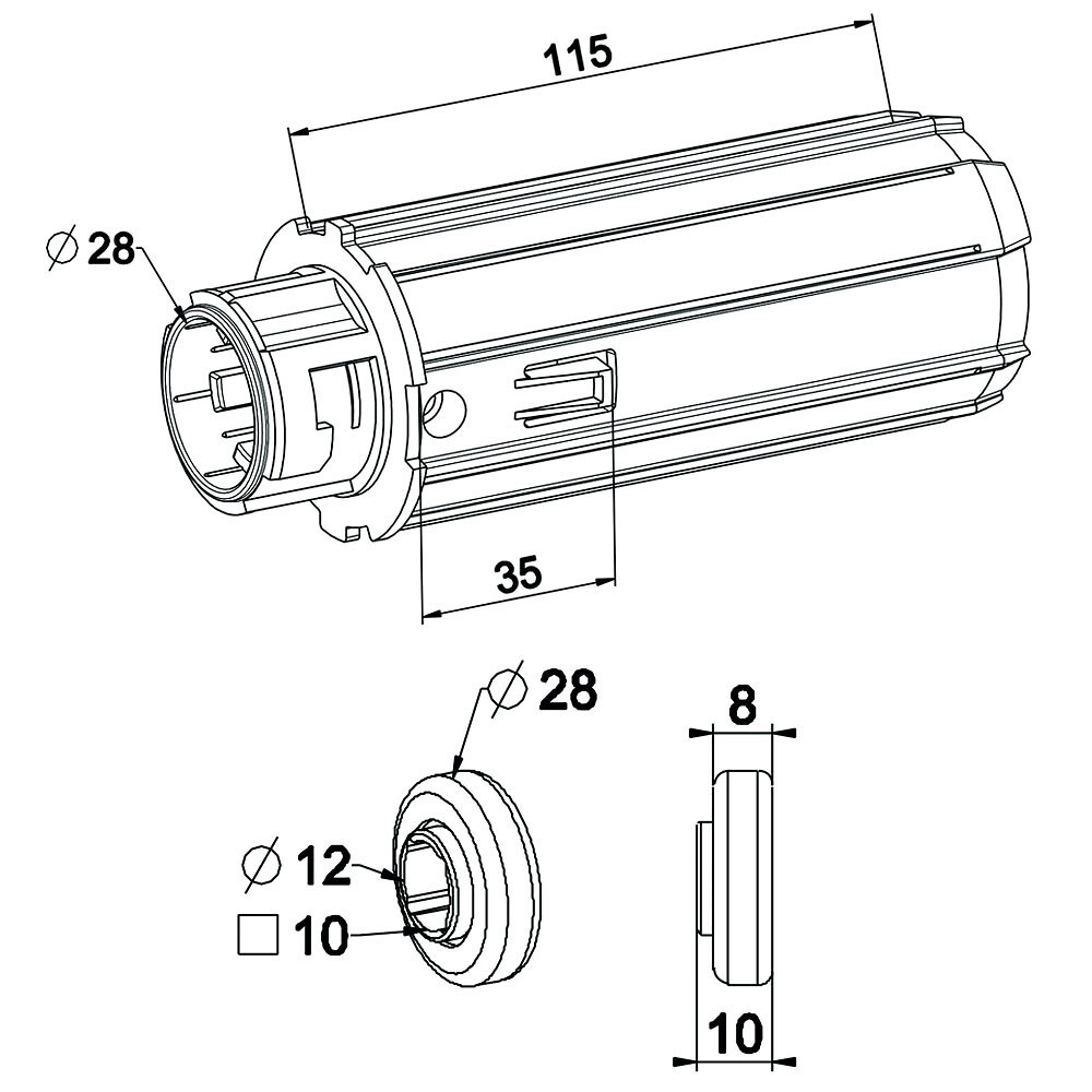 Embout D Axe Pour Tube Zf Crabot Femelle Avec Roulement