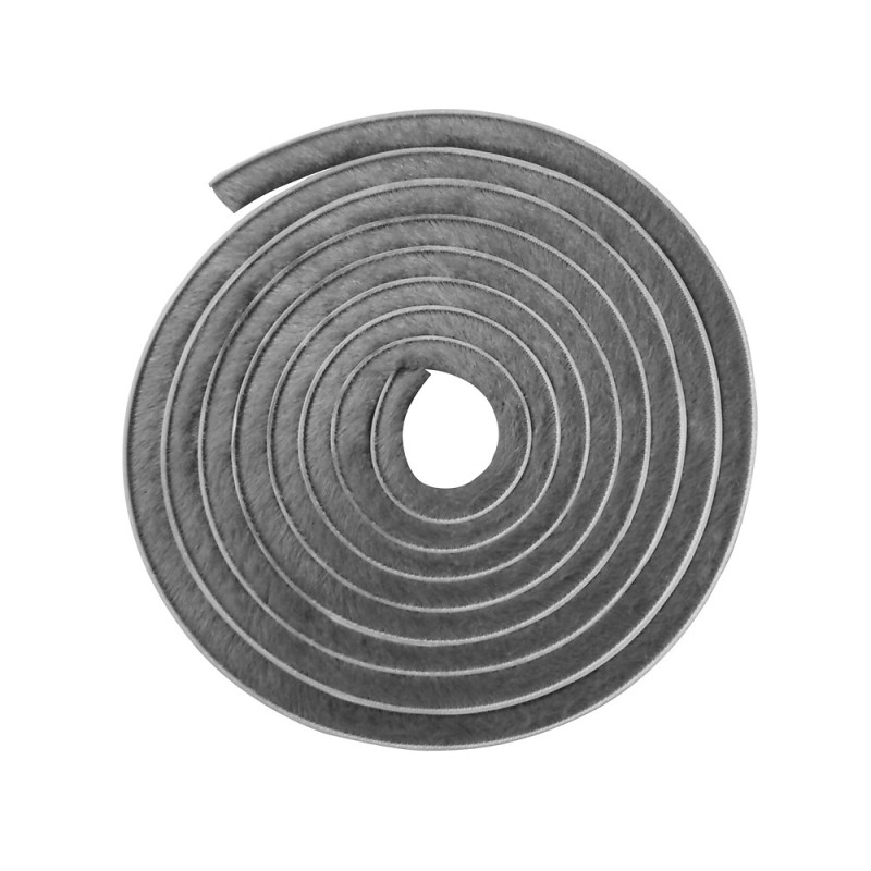 Joint brosse adhésif gris hauteur 12 mm, longueur 5,5 m, largeur 6,9 mm