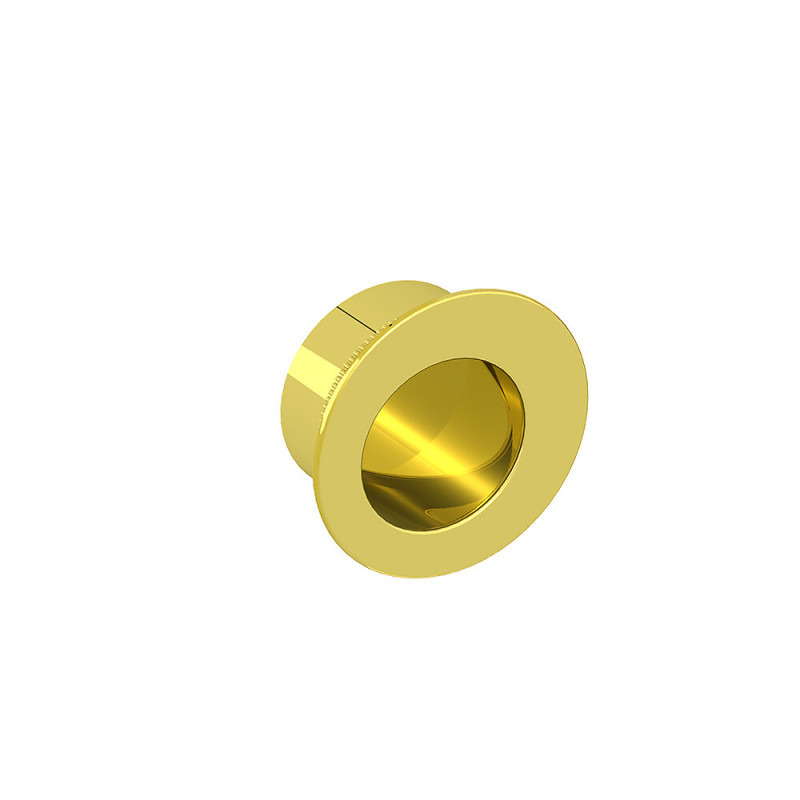 Tire-doigt rond Ø28 mm pour porte coulissante, acier finition doré